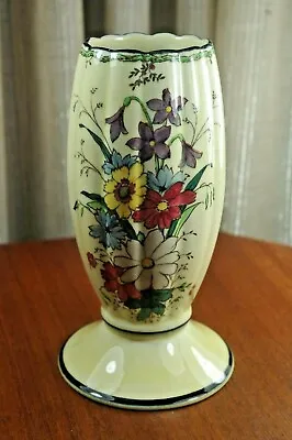Buy Vintage Art Deco Tuscan Decoro Pottery Vase - Floral Painted Design • 9.99£