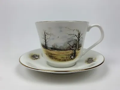 Buy Elizabethan Staffordshire Fine Bone China Cup And Saucer Game Bird Hunting Scene • 24.99£