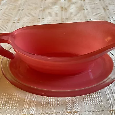 Buy Vintage Phoenix Ware Pyrex Gravy Boat With Dish Pink • 6£