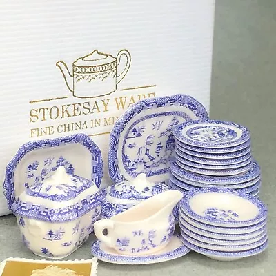 Buy NEW Doll's House Bone China Dinner Service 'Blue Willow'  By STOKESAY WARE (695) • 1,400£