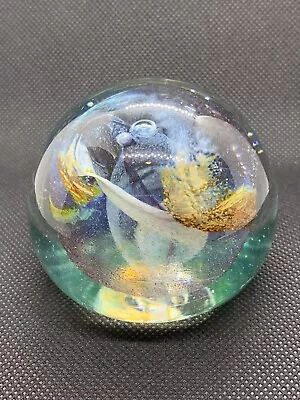 Buy Vintage 1970s Isle Of Wight Paperweight By Michael Harris, Flame Mark Pontil • 39£