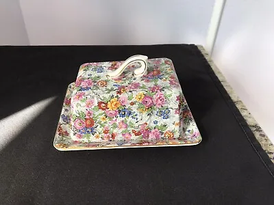 Buy Vintage Lord Nelson Ware England “MARINA” Chintz Covered Butter Dish • 30.35£