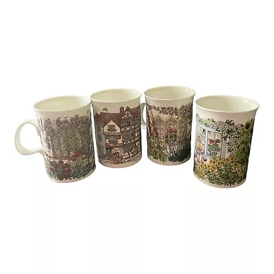 Buy Vtg Dunoon Ceramics Cottages Sue Scullard 4 Mugs Cats  Fine Bone China England • 38.01£