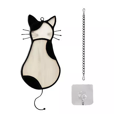 Buy Cat Suncatcher Fastness For Mom Friends Decor Stained Glass Window Hanging Cute • 8.08£