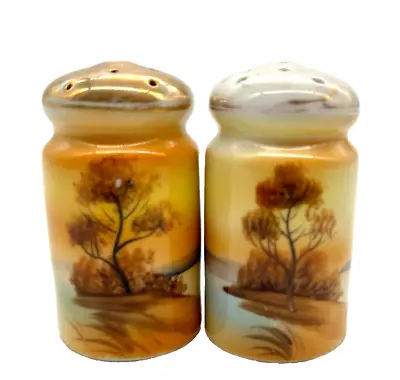 Buy Antique Noritake China TREE IN  MEADOW Pattern Salt And Pepper Shakers • 18.94£