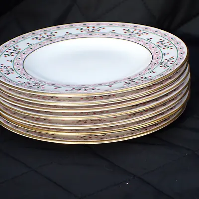 Buy Set Of Seven Royal Crown Derby Bone China Brittany Pattern Bread & Butter Plates • 49.95£