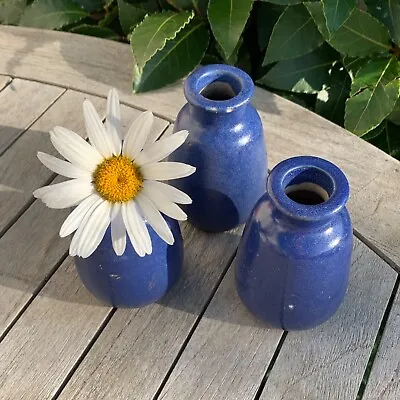 Buy Set Of 3 Blue Vintage Kitchen Antique Victorian Ronuk Stoneware Home Décor Vase • 20.99£