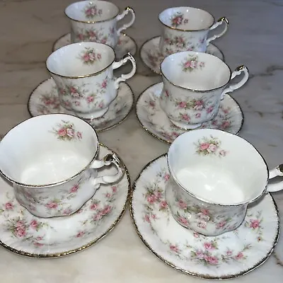 Buy Royal Albert Paragon Victoriana Rose Tea Cups & Saucers X 6 Fine Bone China • 17£