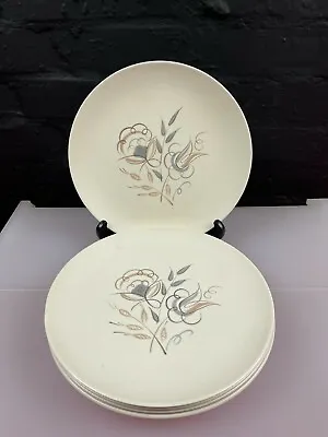 Buy 6 X Poole Pottery Blue Tulip Dinner Plates 10  Wide Set • 34.99£