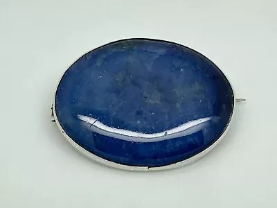 Buy Antique Edwardian Sterling Silver Ruskin Style Blue Pottery Plaque Brooch • 39.99£