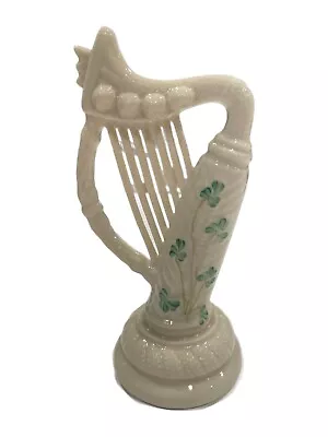Buy Belleek Irish Porcelain Hand-painted Shamrock Harp 6” • 48.25£