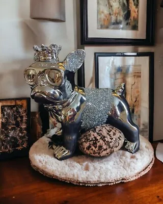 Buy French Bulldog Large Silver Crystal Ornament • 35£