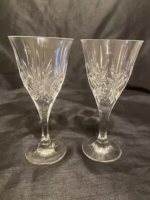 Buy Pair Of Beautiful Quality Crystal Cut Royal Doulton? Large Wine Glasses • 19.99£