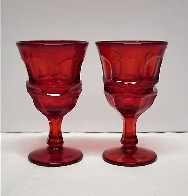 Buy Set Of Two Fostoria's Argus Ruby Wine Glasses With Stem #2770.  • 38.51£