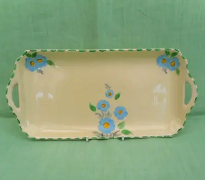 Buy Vintage Burleigh Ware Ivory Sandwich Tray - 5266 - Blue Flowers - 28 Cm (11 ) • 14.99£