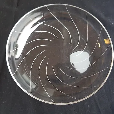 Buy Spiral Etched Pattern Chance Glass Platters (3) Dessert Plates 14cm England • 19.95£