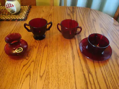 Buy Vintage Lot Of Miscellaneous Royal Ruby Red Glassware • 7.72£