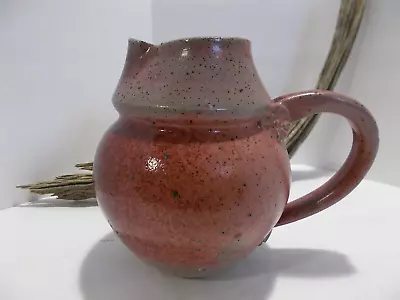 Buy Studio Art - Beige Gray & Pink Unique Pottery Pitcher 5 3/4  Artisan Signed • 18.10£