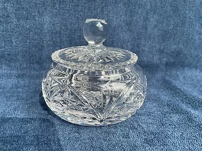 Buy Small Vintage Stuart Crystal England Cut Crystal Glass Trinket Dish Lidded Pot • 18.99£