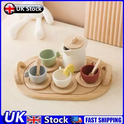 Buy 9pcs/10pcs Pretend Play Tea Set Role Play Wooden Tea Set For Kids (10pcs) UK • 17.89£