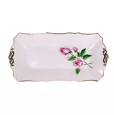 Buy Vintage Tuscan Fine English Bone China Pink Rose Pattern Serving Plate 28 X 14cm • 13.50£