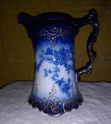 Buy Antique Flow Blue Wheeling Pottery La Belle China Coffee Chocolate Pot WO / Lid. • 155.64£