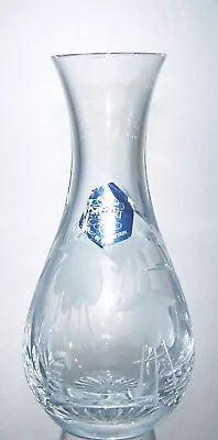 Buy Signed Boxed STUART Lead Crystal Fuchsia CASCADE Cut Glass Bud Vase - 12.5 Cm • 15£
