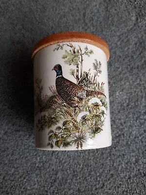 Buy New Devon Pottery Newton Abbot Container Pot - Air Tight Wooden Lid - Pheasants • 3.99£