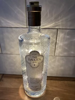 Buy The Lakes Blue Glass Embossed Gin Bottle  + LED Lights Wedding Party Table Decor • 5£