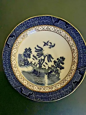 Buy Booth's 'real Old Willow' Blue White & Gold Pattern China Pin Dish /saucer Vgc • 7.99£