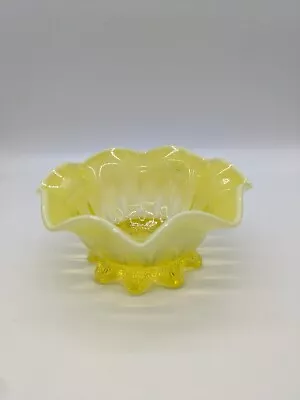 Buy Antique Vaseline Pearline Yellow Glass Bowl • 10.50£