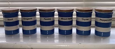 Buy Vintage Cornishware Herb Pots With Wooden Stoppers • 150£