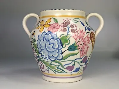 Buy Antique C1930s Poole Pottery Art Deco BN Pattern Trumpet Vase Painted Flowers • 65£