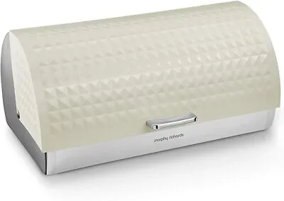 Buy Dimensions Roll Top Bread Bin With Stainless Steel Body, Ivory Cream , Large • 64.99£