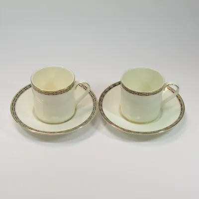 Buy Minton St James Coffee Cups & Saucers Pair Bone China Tableware 4pcs [Lot B] • 15£