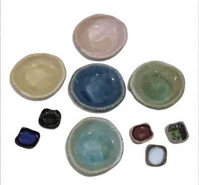Buy 10 Piece Japanese Vintage Pottery Small Sushi Plates Set • 37.99£