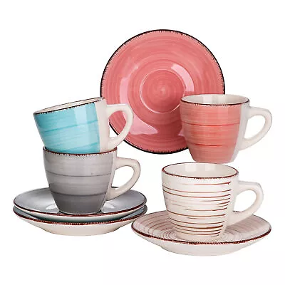 Buy Vancasso 12-Piece Cup And Saucer Set Porcelain Tea Coffee Cups 200ml Drinkware • 19.99£