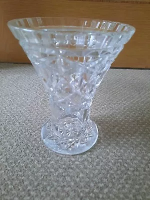 Buy Lovely 19cm (7.5 Inch) Cut Crystal Glass Heavy Decorative Vase Weight 1418g • 9.50£