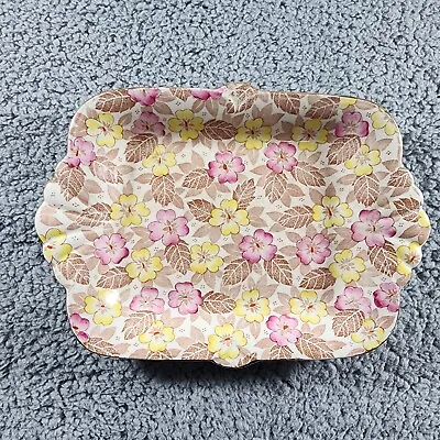 Buy Royal Winton Grimwades Clyde Fan Handle Serving Tray Pink Yellow Chintz Floral  • 17.73£