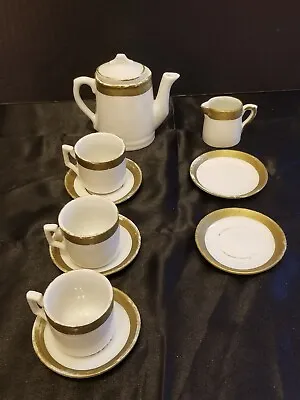 Buy Antique Miniature Tea Set Trimmed W/ 24 Kt Gold • 28.94£
