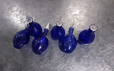 Buy 6 X Lovely Small Cobalt Blue Vases/ Bottles With Glass Stoppers New • 6£