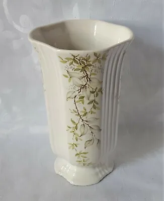 Buy Grimwades Royal Winton Fleur Leaf Vase Octagonal China Vase Green & Grey Leaves • 22.95£