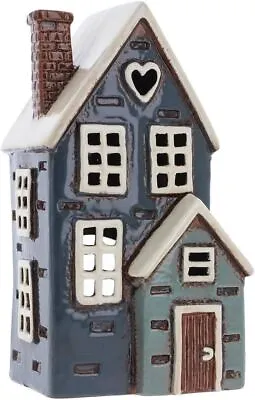 Buy Ceramic Village Pottery Navy Porch House Tealight Holder Ornament Gift • 19.99£