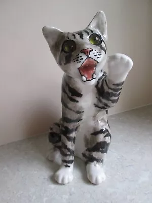 Buy Winstanley Tabby & White Cat - Paw Raised - Miaowing  - Size 4 Signed • 49.99£