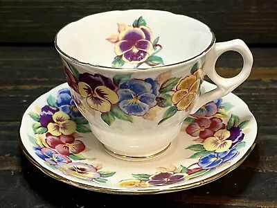 Buy Royal Stafford Bone China Viola Teacup & Saucer Made In England Multicolor • 24.78£
