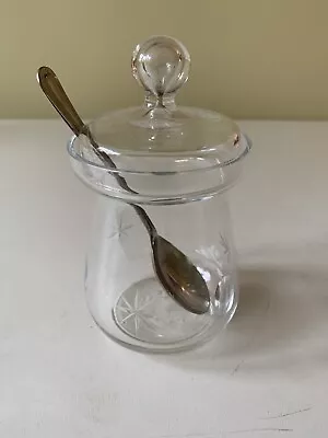 Buy Modern Small Glass Jam Pot With Lid And Spoon • 4£