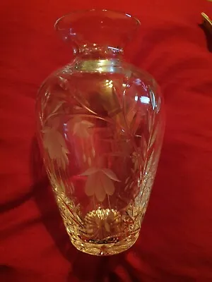 Buy Stuart Crystal Cascade Fuchsia Vase About 19cm Tall Vintage  • 6£