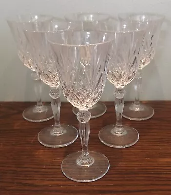 Buy 6 X Cut Glass Lead Crystal Wine Glasses 7.5  High • 19.95£