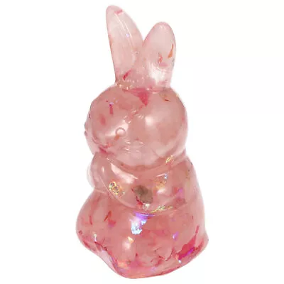 Buy  2 Pcs Glass Decor Animal Paperweight Ornament Crystal Stone Rabbit Sculpture • 14.29£