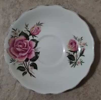 Buy Vintage COLCLOUGH Bone China Pink Rose Replacement Saucer Made In England, 5.5  • 18.90£
